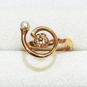 K18 デザインリング 0.05ct メレダイヤ付